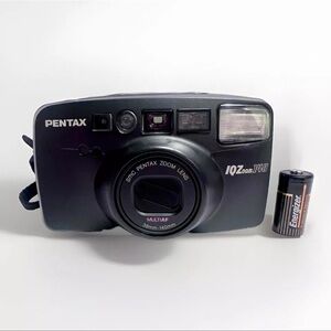 Vintage Pentax IQZoom 140 35mm Point & Shoot Film Camera With Battery Tested ✅